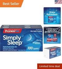 Simply Sleep Nighttime Sleep Aid Caplets, 25 mg Diphenhydramine HCl, Non-Habi...