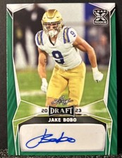 JAKE BOBO 2023 Leaf Draft Autographs Green #BA-JB1 Rookie Card RC Seattle SeaHaw. rookie card picture