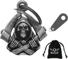 Campanello Moto per Motociclisti, Accessorio Campane Spirit Pesanti e Portachiavi per 