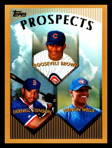 1999 Topps - Prospects Vernon Wells, Roosevelt Brown, Dernell Stenson #436 (RC)