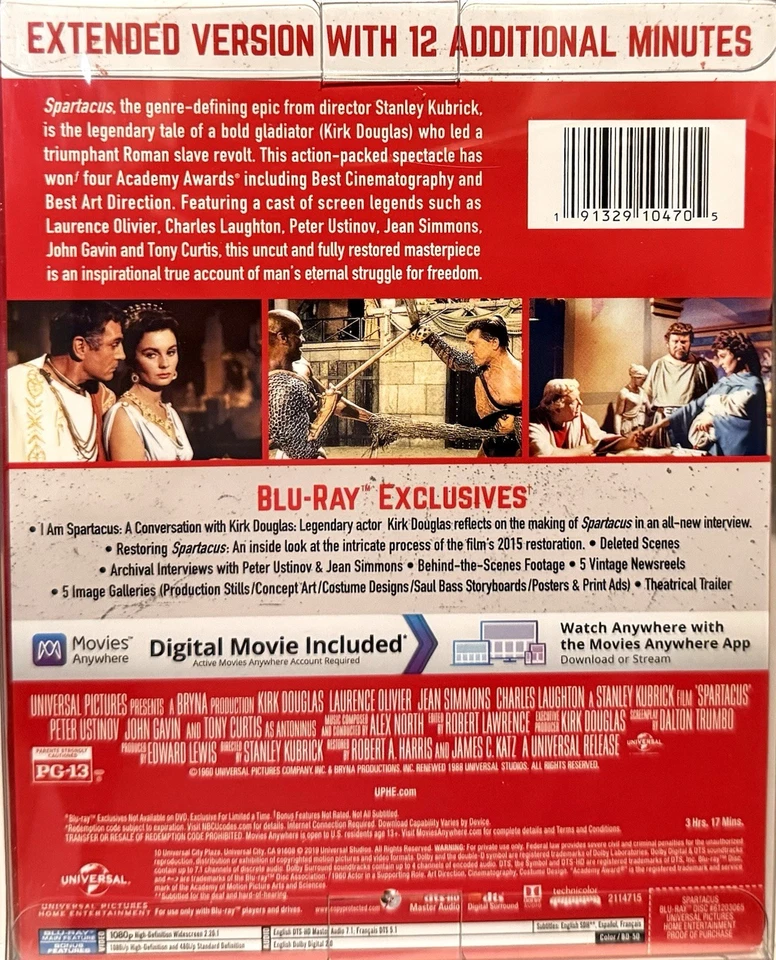 SPARTACUS Best Buy OUT OF PRINT LIMITED STEELBOOK BR w/PROTECTOR Kubrick MINT — 第 3/4 张图片