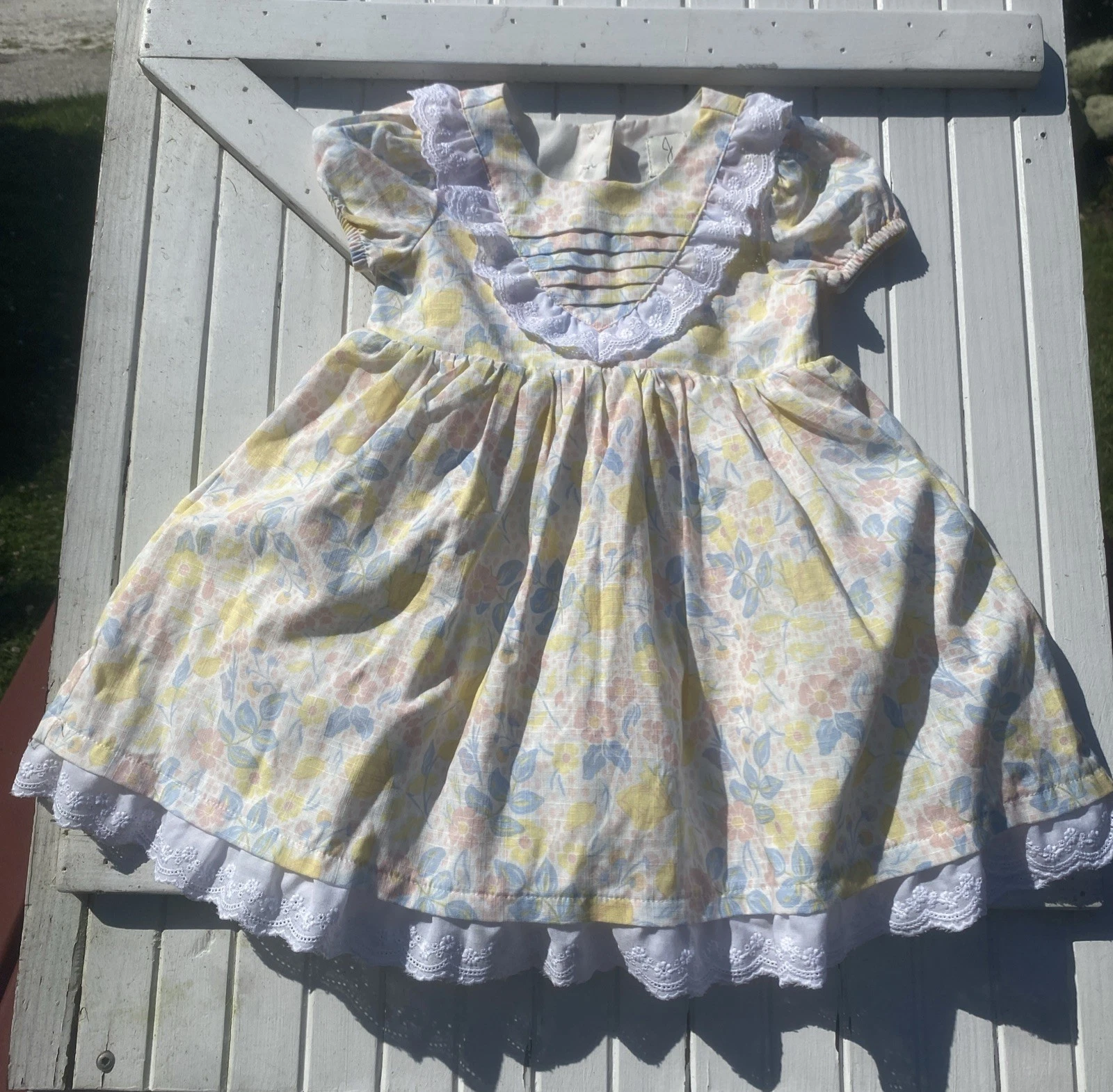 Joie Girls Floral Cotton Lace Trim Dress Size 2T Summer Part Cool Pretty