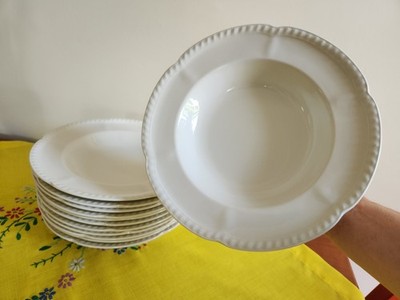 Johnson Brothers Old English White Large Rim Soup Bowls Set of 12!! DISCONTINUED