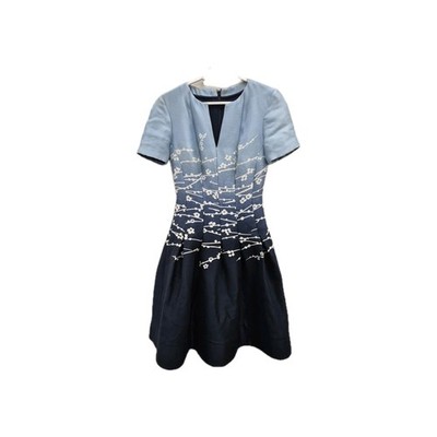 Oscar de la Renta Kirschblüten Dégradé Jacquard Midikleid Größe US 0 UK 6