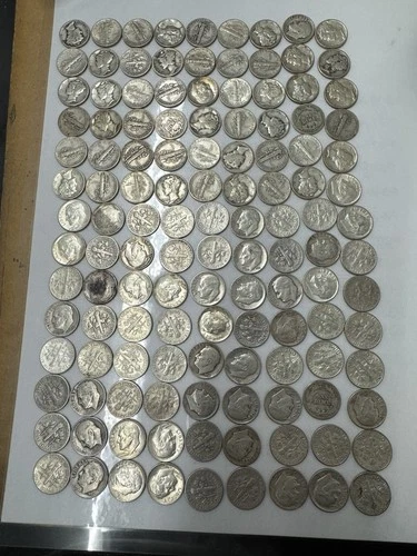 1964 & Earlier 10C Dime - Lot Of 126 90% Silver Dimes
