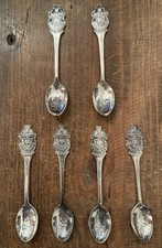 6 VINTAGE ROLEX BUCHERER WATCHES LUCERNE B 100 12 SOUVENIR SPOONS 4 1/4"Length