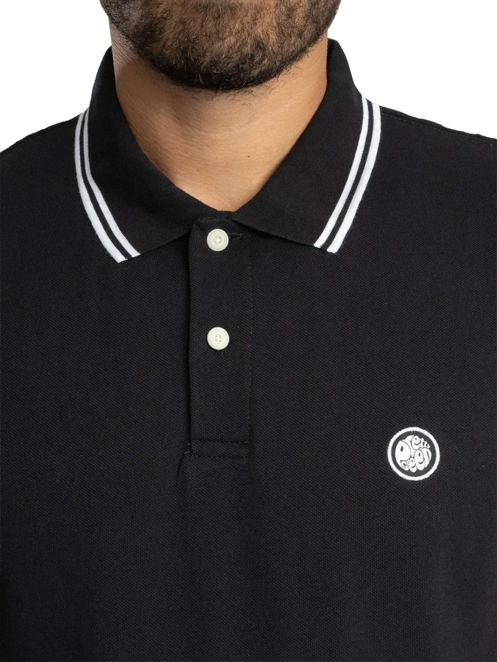 Pretty Green de los hombres Camisa polo Barton, Negro - Imagen 4 de 4
