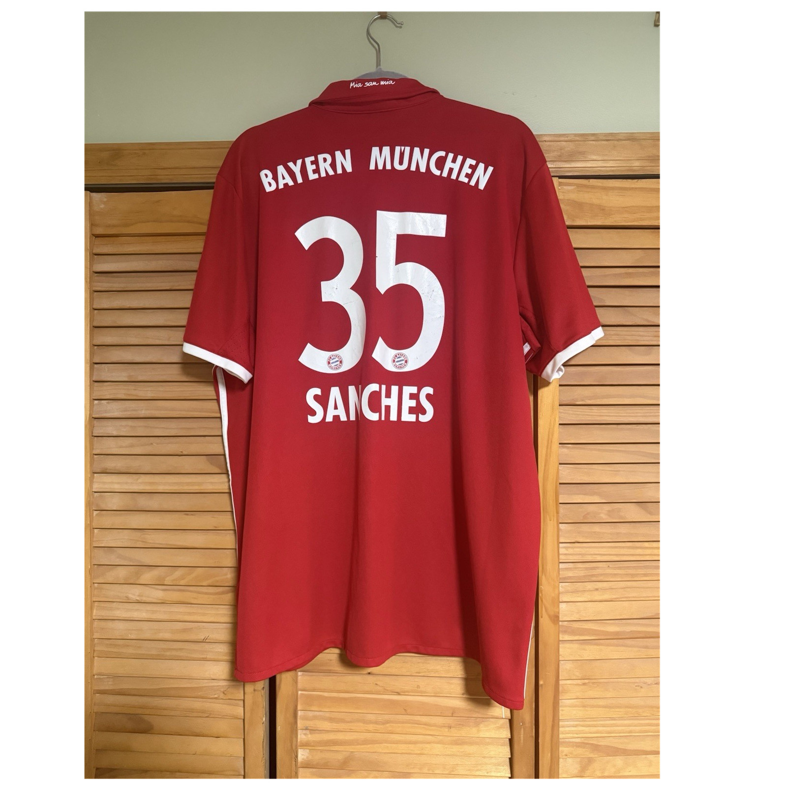 adidas 2016/17 Bayern Munich Renato Sanches #35 Red Soccer Jersey Men’s Size 2XL