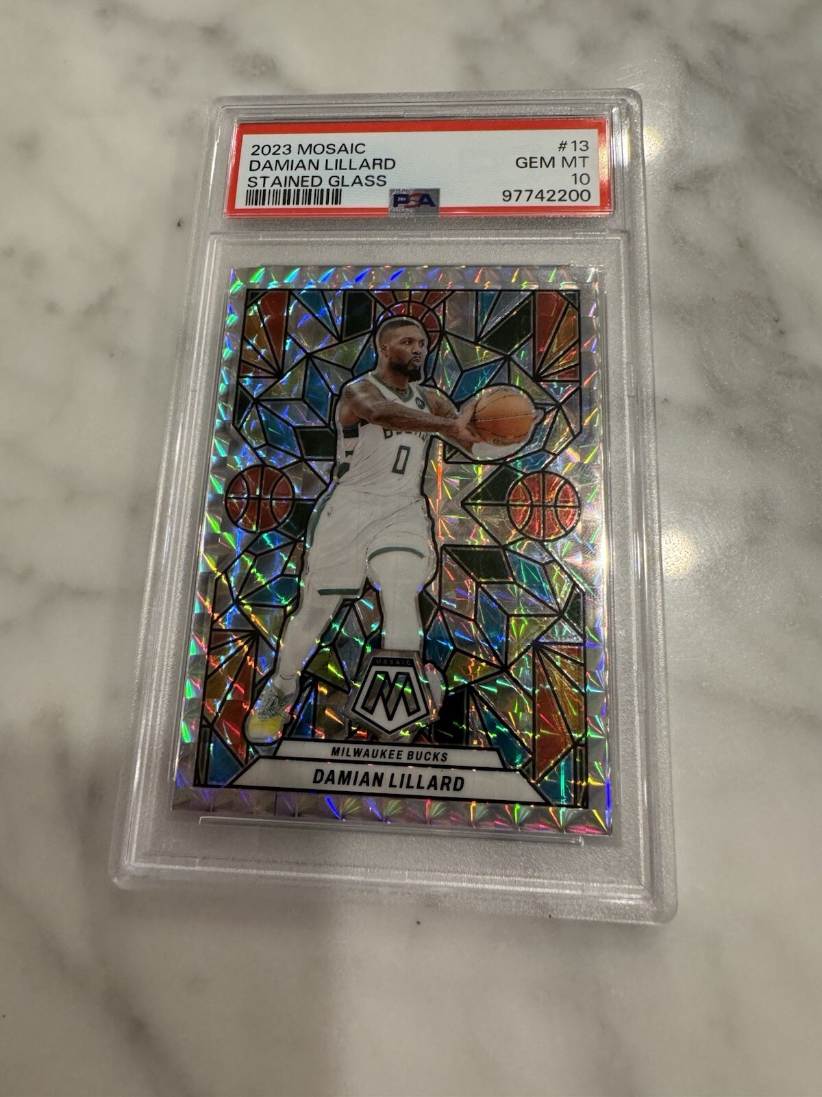 2023 Mosaic Damian Lillard Stained Glass Psa 10