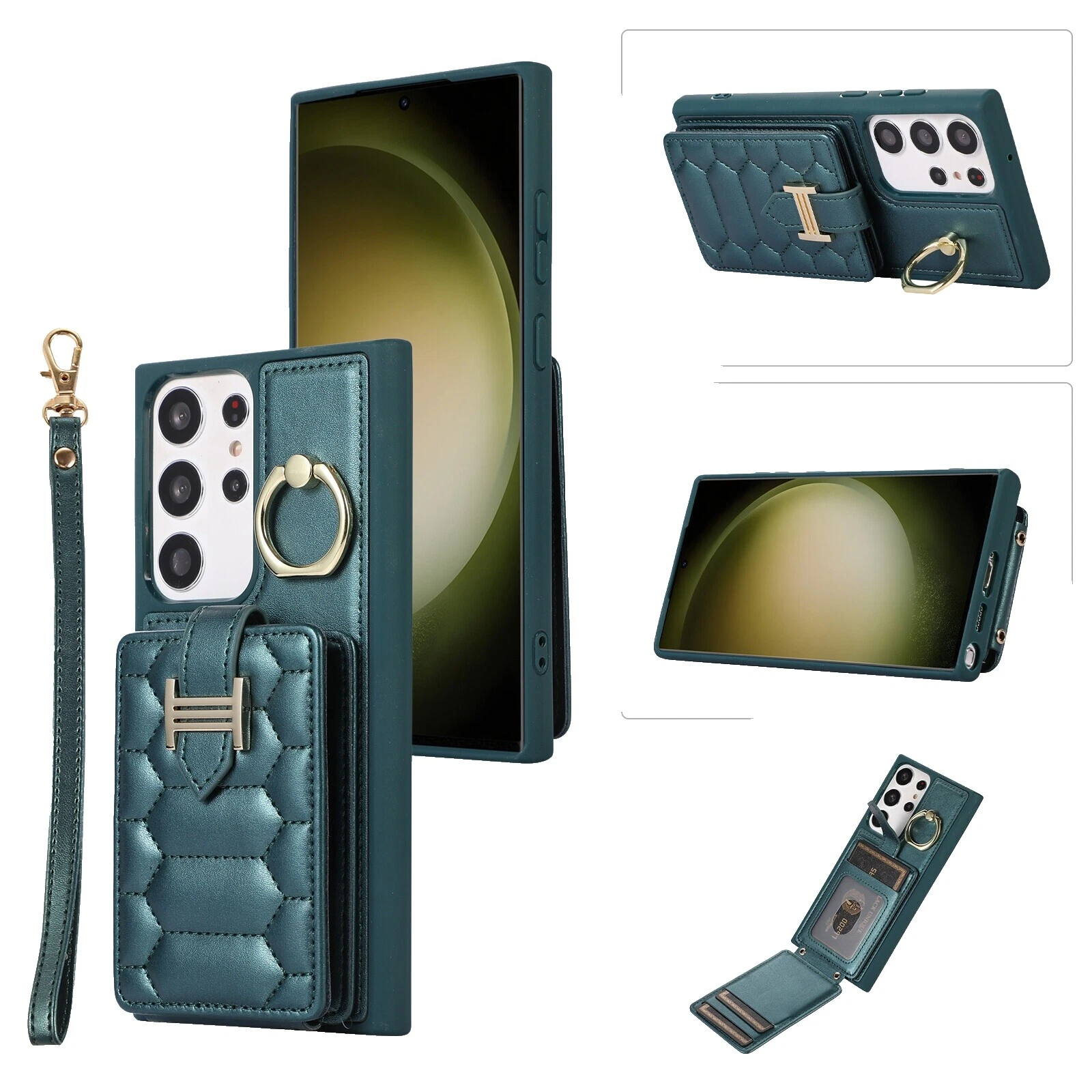 Telefone Celular de couro para-choques com Bolso para Cartão Samsung