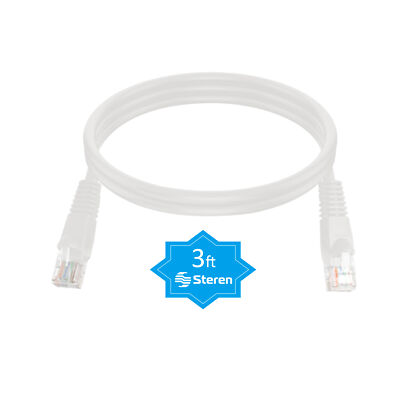 Steren 3ft Cat5e Patch Cord Snagless UTP cULus Molded White