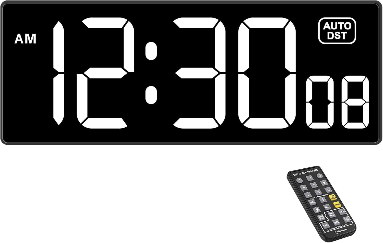 Digital Wall Clock with Seconds for Gym, Remote Countdown Timer Large LED Dis...