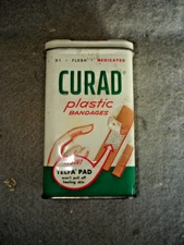 Curad Band Aid Tin Box   With product  Embossed tin