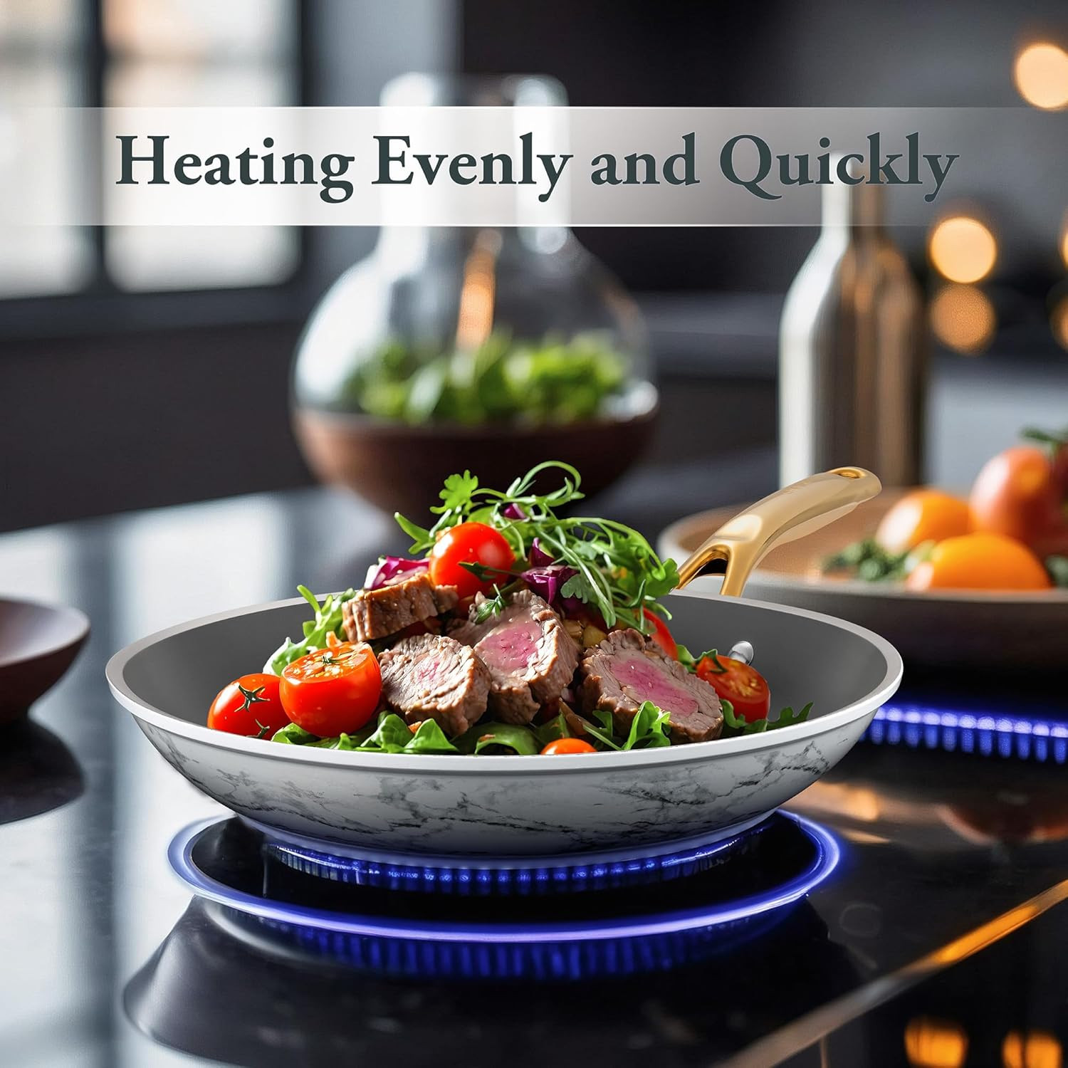 Nonstick Fry Pan Set 2 Piece, 8, 10Inch Skillets Easy to Clean, Cookware, Lightw