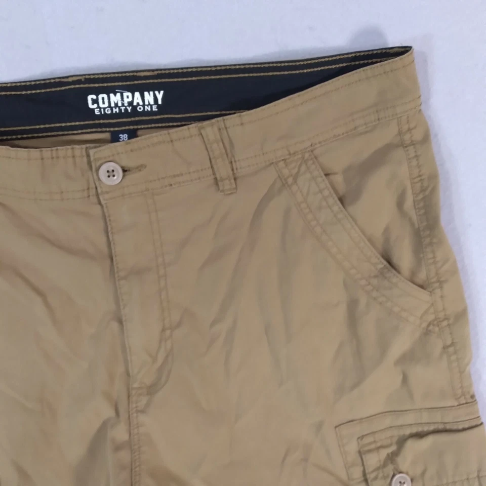 Company Eighty One 81 Pantalones Cortos Carga Hombre 38 x 10 Marrón Flex Elástico Cremallera Bolsillo Foto 3 de 4