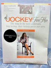 Vintage Jockey For Her Sheer Comfortable pantyhose NUDE Med Tall 1988 Cotton