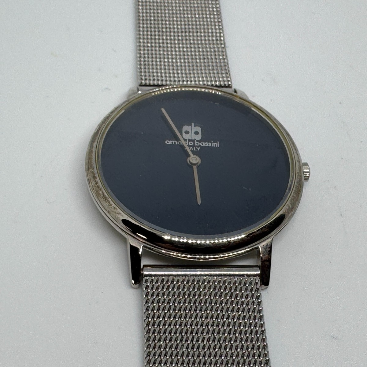 Arnaldo Bassini Quartz Watch Unisex 30m Silver Black Mesh Band