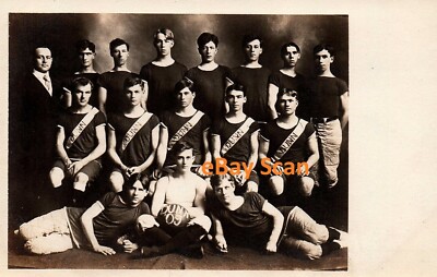 RPPC 1909 DUNN COUNTY ND Sports Team Basketball Great Photo Postcard  i