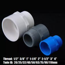 1/2" to 4" PVC Nipples Threaded Pipe Fittings Connector BSP Male Thread Adapter