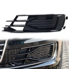Front Fog Light Grill Cover With Chrome Trim For Audi A6 C7 2014-2018 1Pcs
