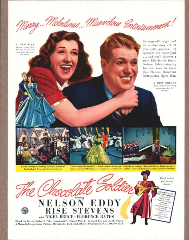 The Chocolate Soldier 1941 Original Vintage Color Movie Promo Ad