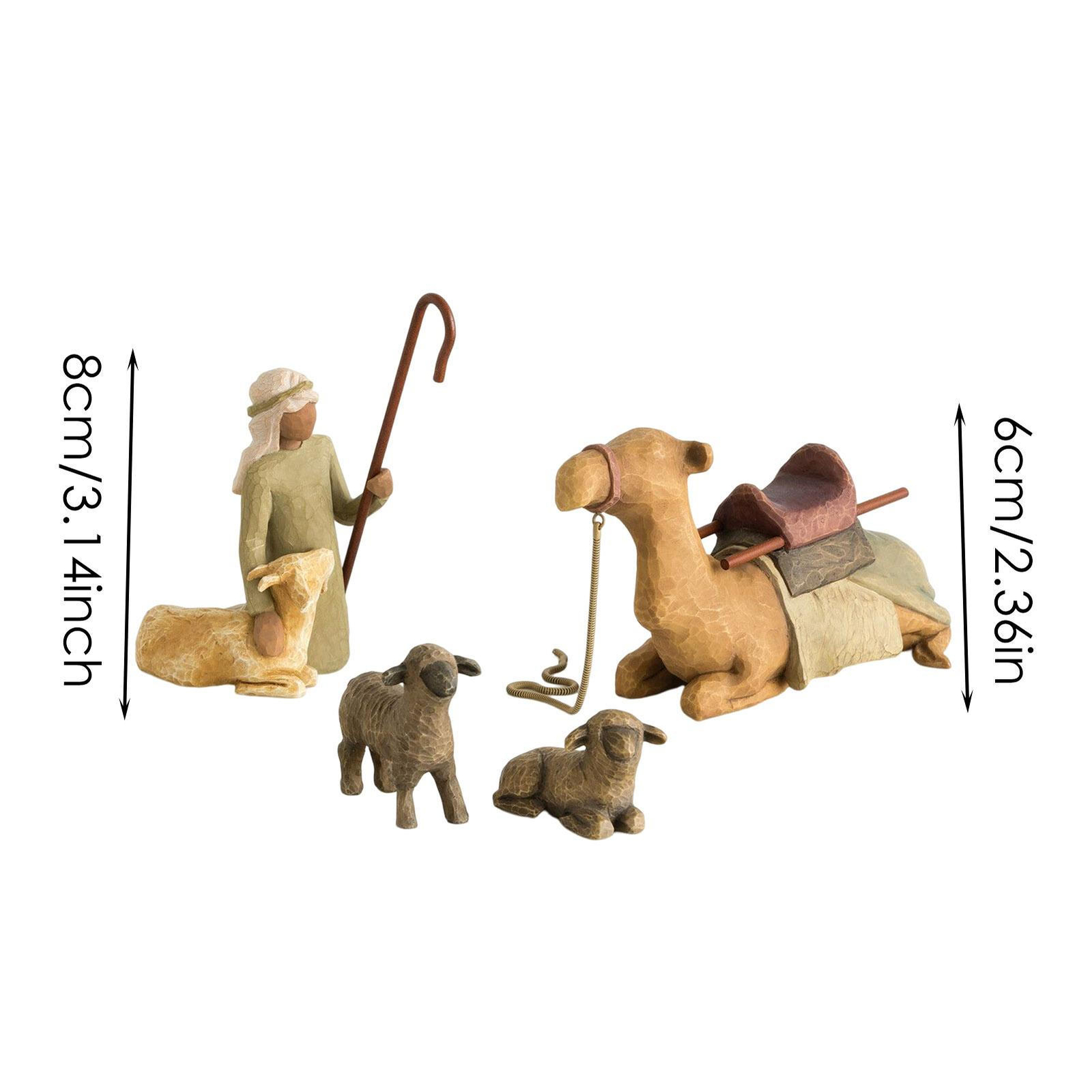 Nativity Figures Set Statue Hand Painted Decor Jesus Willow Tree Gifts