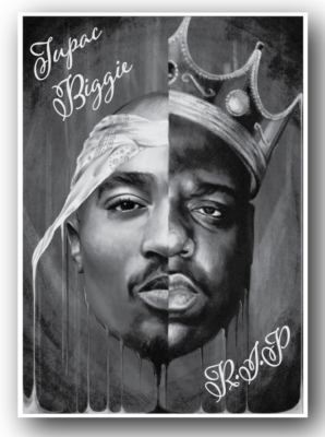 2 Pac Tupac Biggie Smalls R.I.P Rap Poster Art Print LARGE A4 A3