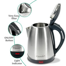 Image of Electric Kettle Stainless Steel Cordless Jug 1.8L Overheat Protection - 1800W