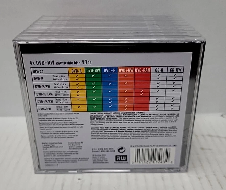 IMATION DVD+RW REWRITABLE DISC 10 DVDs - Image 2 of 4