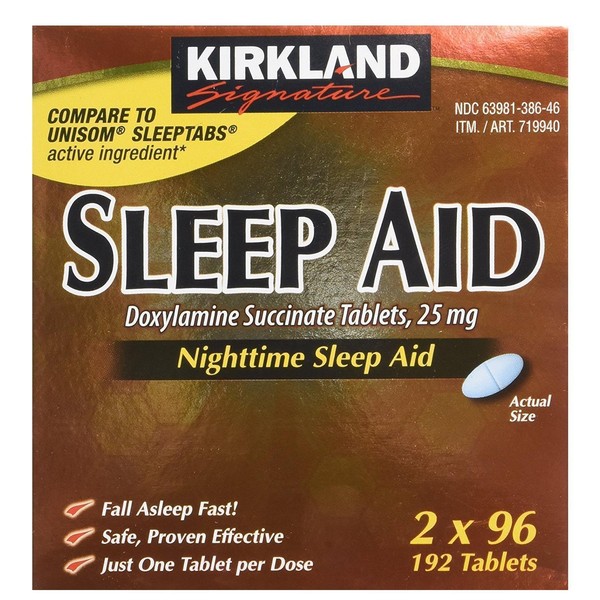 Kirkland Signature Sleep Aid Doxylamine Succinate 25 Mg, 192Count eBay