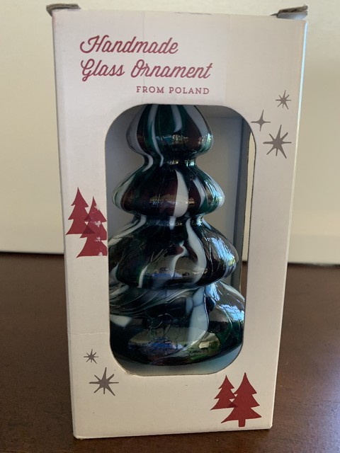 Japanese Crane Bird Polish Mouth Blown Glass Christmas Ornament