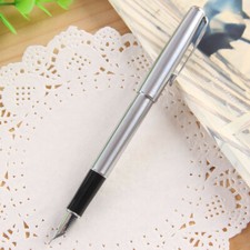 Hero 5020 Silver Steel Metal Fountain Pen Fine Nib 0.5mm Students Writing Gift #