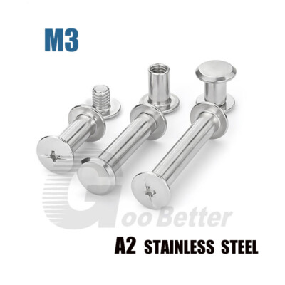 M3 Chicago Screws Belt Screws A2 Stainless Leather Craft Stud Bind Rivet Binding