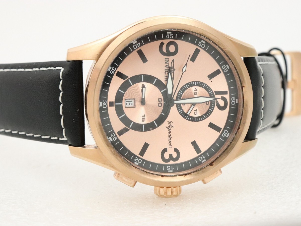 48mm Invicta 7418 Signature II Tritnite Watch Rose Gold Plate