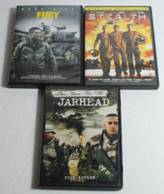 Lot of 3: Jarhead Full Screen * Stealth Widescreen * Fury DVD's