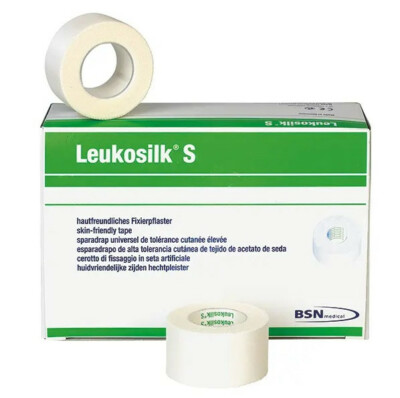 6 Rollen Leukosilk S Sensitiv o. Schutzring 5cm x 9,2 m weiß Seidenpflaster BSN