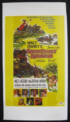 Tommy Kirk Signed "Ernst" Swiss Family Robinson 12x18 Canvas Photo PSA ...