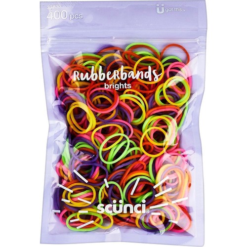 Scunci Kinder Polyband Gummi Haargummis, hell, 400 Stück