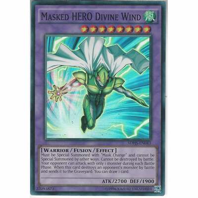 Yu-Gi-Oh! Karte – Masked HERO Divine Wind (SDHS-EN043) | Super Rare, 1st Edition | Aus HERO Strike Structure Deck