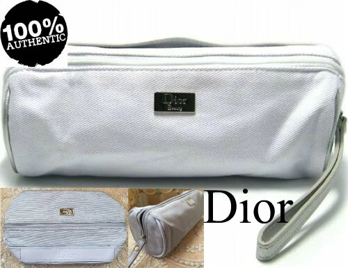 100 % AUTHENTIQUE édition limitée MISS DIOR COUTURE BEAUTÉ ~ MAQUILLAGE ~ SAC ÉTUI ARGENT VOYAGE