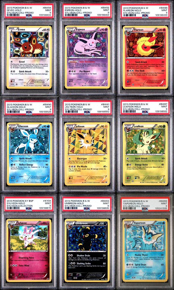 2013 POKEMON BLACK STAR PROMO SYLVEON COLLECTION SET OF PSA 9