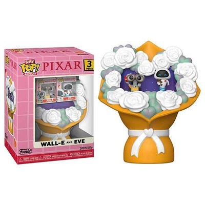 Wall-E Wall-E & Eve Valentines Bitty Pop! Vinyl Figures on Bouquet Set of 2 NEW