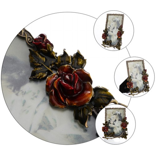 Photo Frame Desktop Metal Picture Frame Rose Design Photo Holder - Picture 10 of 12