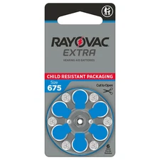 Rayovac Extra Size 675 Zinc Air Hearing Aid Batteries - Multiple Pack Available