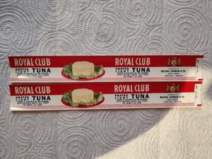 3 Royal Club Grated Light Tuna Vintage Can Labels Mason, Ehrman & Co. Portland