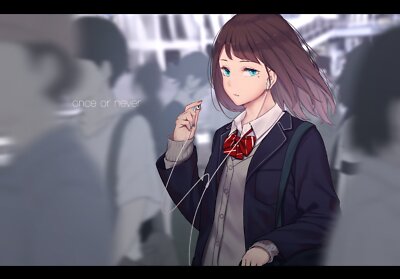 Anime girls 2d art portrait saitou brunette aqua eyes CCG Gaming Mat Desk