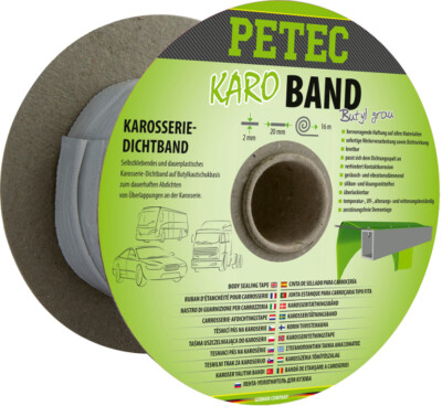 Petec Karo-Band Karosseriedichtband Butyl flach grau 87520