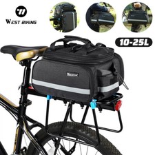 Waterproof Bicycle Rear Seat Bag Bike Bike Cycling Pannier Rack Pack 10-25L US