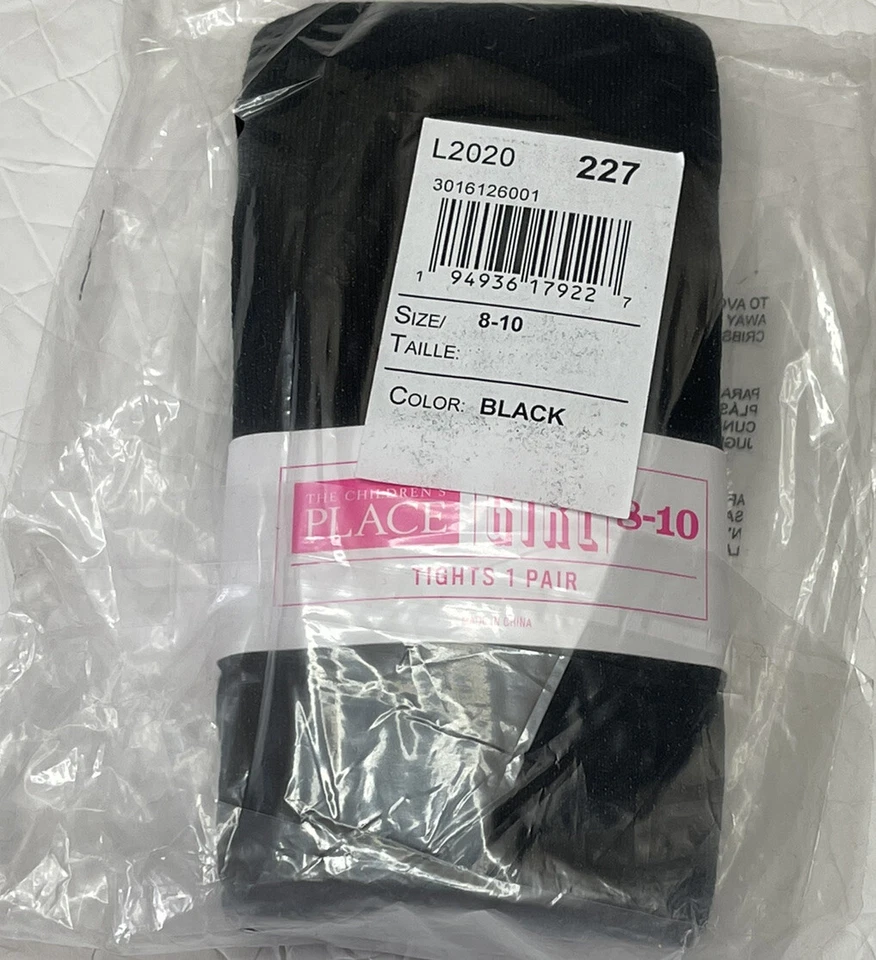 Medias negras brillantes The Children's Place Girls 1 par talla 8-10 Foto 4 de 4
