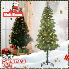 5 FT Green Pine Artificial Christmas Tree Colorful Xmas D��cor w/Warm Light LED